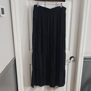 NWT Torrid Sheer Tiered Black Maxi Skirt